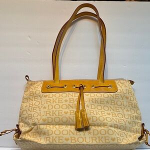 Dooney & Bourke Yellow and Cream Shoulder Bag